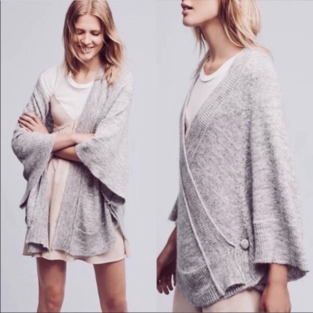 Anthropologie Knitted & Knotted Wrap Cardigan